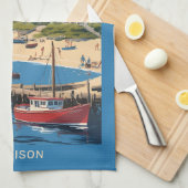 Aangepaste naam Cape Cod Massachusetts Theedoek (Quarter Fold)