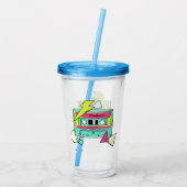 Aangepaste naam Casette Tape-tumblers Acryl Drinkbeker (Achterkant)
