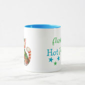 Aangepaste naam cat green blue warme chocolade mok (Midden)