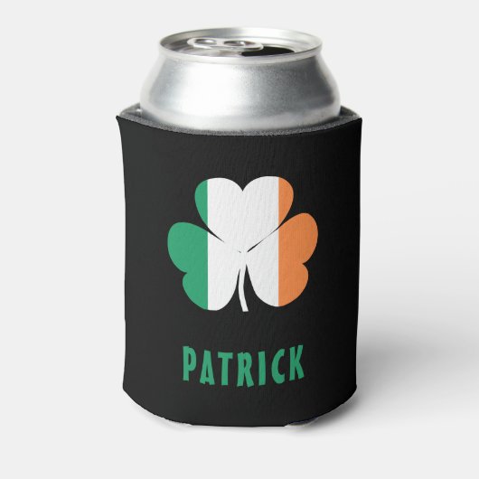 Aangepaste naam Celtic Ireland Shamrock Irish Flag Blikjeskoeler (Blikje Achterkant)