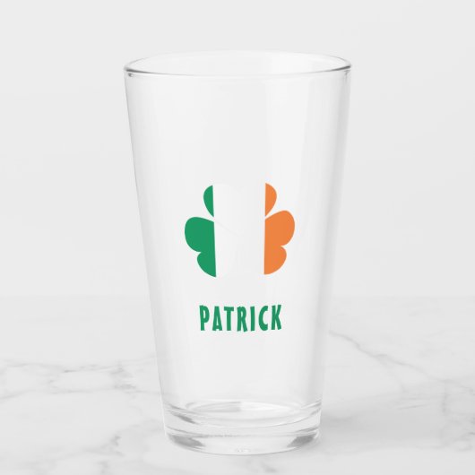 Aangepaste naam Celtic Ireland Shamrock Irish Flag Glas (Voorkant)