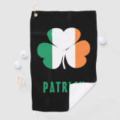 Aangepaste naam Celtic Ireland Shamrock Irish Flag Golfhanddoek (Insitu)