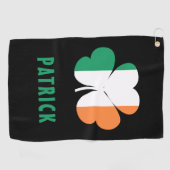 Aangepaste naam Celtic Ireland Shamrock Irish Flag Golfhanddoek (Horizontaal)