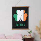 Aangepaste naam Celtic Ireland Shamrock Irish Flag Hangend Wandkleed (Slaapkamer)
