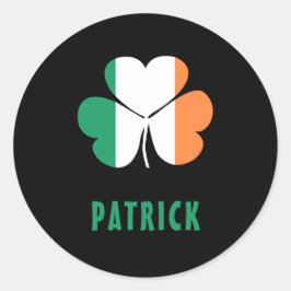 Aangepaste naam Celtic Ireland Shamrock Irish Flag Ronde Sticker