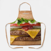 Aangepaste naam cheeseburger schort (Voorkant)