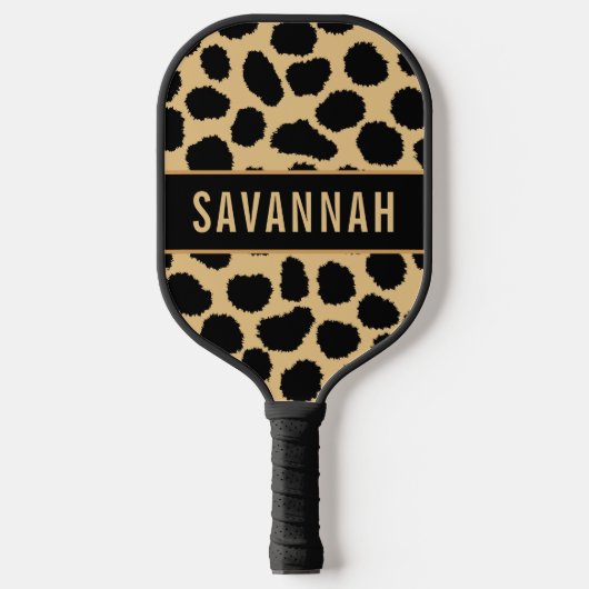 Aangepaste naam Cheetah Animal Print Pattern Class Pickleball Paddle (Voorkant)