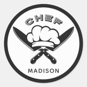 Aangepaste naam Chef Logo stickers