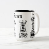 Aangepaste naam Chess Enthusiast Mok Typografie (Voorkant rechts)