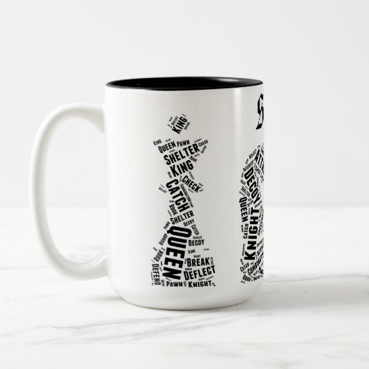 Aangepaste naam Chess Enthusiast Mok Typografie (Links)