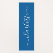 Aangepaste naam Chic Calligraphy Ocean Blue Yogamat (Voorkant)