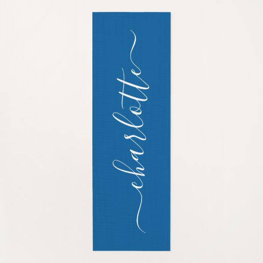 Aangepaste naam Chic Calligraphy Ocean Blue Yogamat (Voorkant)