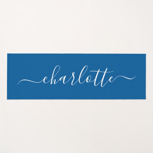 Aangepaste naam Chic Calligraphy Ocean Blue Yogamat (Voorkant (horizontaal))