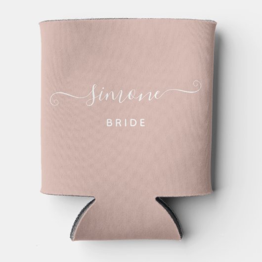 Aangepaste naam Chic Script Weddenschap Bride Blus Blikjeskoeler (Voorkant)