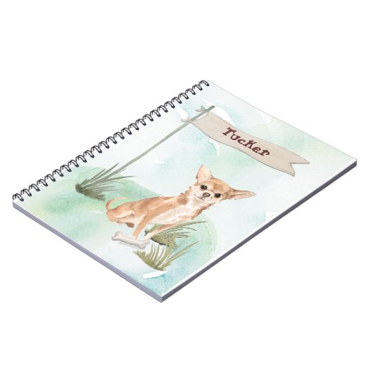 Aangepaste naam Chihuahua Pet Dog Notitieboek (Linkerzijde)
