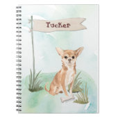 Aangepaste naam Chihuahua Pet Dog Notitieboek (Voorkant)