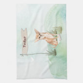 Aangepaste naam Chihuahua Pet Dog Theedoek (Verticaal)