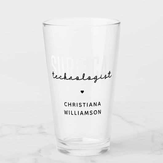 Aangepaste naam chirurgische technologiste Med Sur Glas (Voorkant)