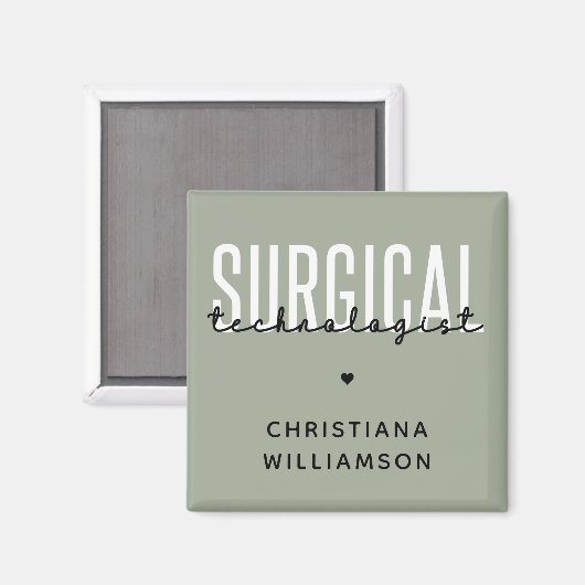Aangepaste naam chirurgische technologiste Med Sur Magneet (Voorkant / Achterkant)