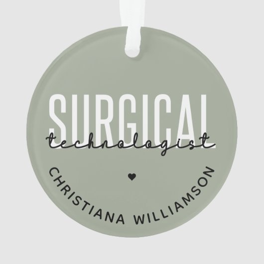 Aangepaste naam chirurgische technologiste Med Sur Ornament (achterkant)