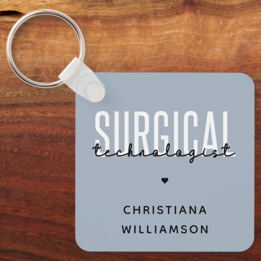 Aangepaste naam chirurgische technologiste Med Sur Sleutelhanger (Voorkant)