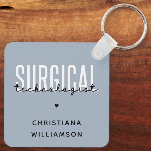 Aangepaste naam chirurgische technologiste Med Sur Sleutelhanger (Achterkant)