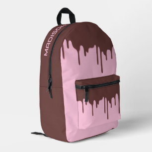 Aangepaste naam Chocolade Drip Bedrukte Rugzak