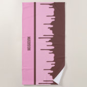 Aangepaste naam Chocolade Drip Strandlaken (Voorkant)