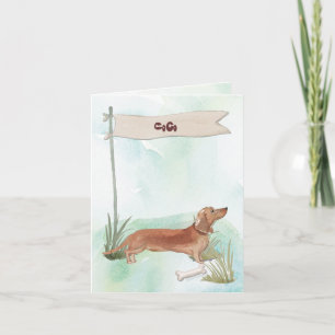 Aangepaste naam Chocolate Lab Pet Dog Notitiekaartje