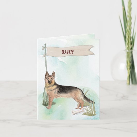 Aangepaste naam Chocolate Lab Pet Dog Notitiekaartje (Voorkant)