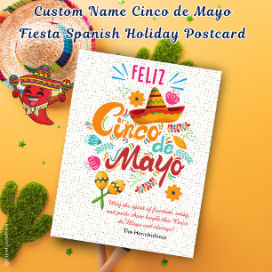 Aangepaste naam Cinco de Mayo Fiesta Spanish Holid Briefkaart
