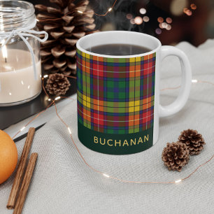 Aangepaste naam Clan Buchanan Tartan Koffiemok