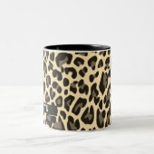 Aangepaste naam Classic Leopard Print Design Madel Tweekleurige Koffiemok (Center)
