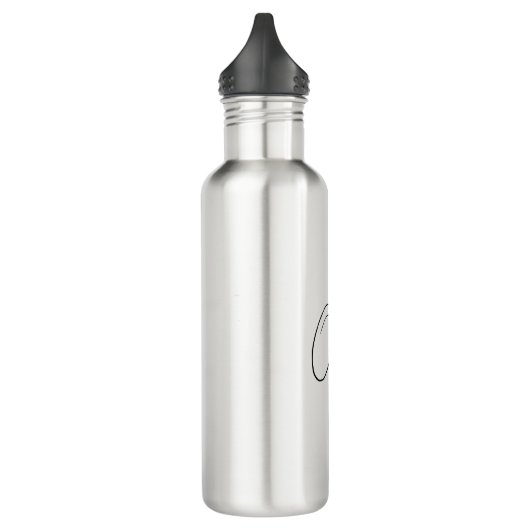 Aangepaste naam Classy Simple Elegant Monogram Waterfles (Links)