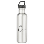 Aangepaste naam Classy Simple Elegant Monogram Waterfles (Voorkant)