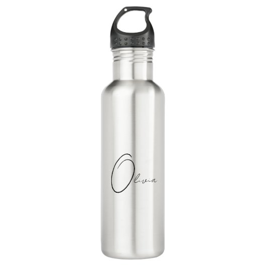 Aangepaste naam Classy Simple Elegant Monogram Waterfles (Voorkant)