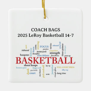 Aangepaste naam Coach Woordwolk Keramisch Ornament