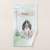Aangepaste Naam Cocker Spaniel Huisdier Hond Bad Handdoek (Handdoek)