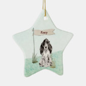 Aangepaste naam Cocker Spaniel Pet Dog Keramisch Ornament (Rechts)