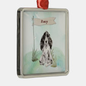 Aangepaste naam Cocker Spaniel Pet Dog Metalen Ornament (Rechts)