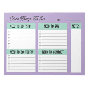 Aangepaste naam collega cadeau checklist notitieblok
