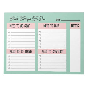 Aangepaste naam collega cadeau checklist notitieblok