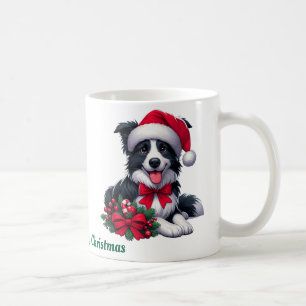 Aangepaste naam, Collie Merry Christmas Koffiemok