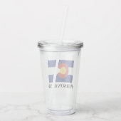 Aangepaste naam Colorado vlag acrylbuisbril Acryl Drinkbeker (Achterkant)