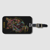 Aangepaste naam Colorful Jazz Player Bagagelabel (Voorkant (horizontaal))