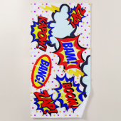 Aangepaste naam Comic Speech Bubbles op maat Strandlaken (Voorkant)