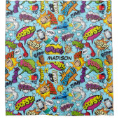 Aangepaste naam Comics Patroon Douchegordijn (Voorkant)
