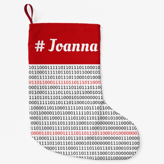 Aangepaste naam Computer Science Binary Stocking Kleine Kerstsok (Voorkant)