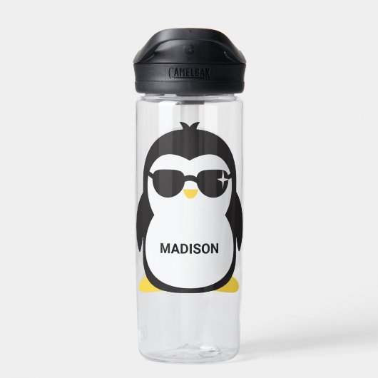 Aangepaste naam Cool Penguin Water Fles (Achterkant)