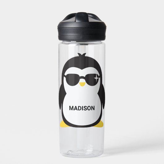 Aangepaste naam Cool Penguin Water Fles (Voorkant)